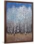 Cobalt Birches II-Tim OToole-Framed Art Print