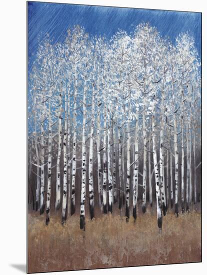 Cobalt Birches II-Tim OToole-Mounted Art Print