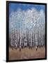 Cobalt Birches II-Tim OToole-Framed Art Print