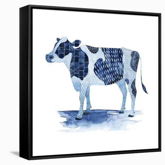 Cobalt Farm Animals I-Grace Popp-Framed Stretched Canvas