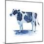 Cobalt Farm Animals I-Grace Popp-Mounted Art Print