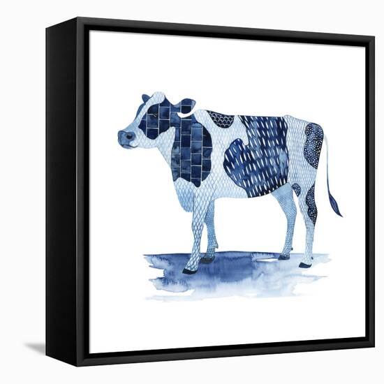 Cobalt Farm Animals I-Grace Popp-Framed Stretched Canvas