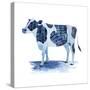 Cobalt Farm Animals I-Grace Popp-Stretched Canvas