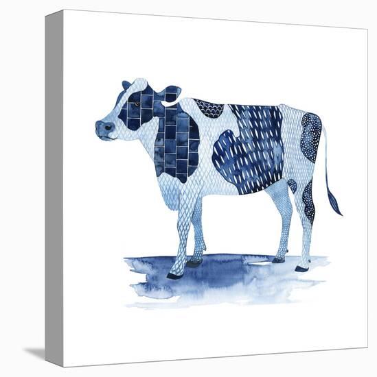 Cobalt Farm Animals I-Grace Popp-Stretched Canvas