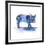 Cobalt Farm Animals II-Grace Popp-Framed Art Print