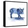 Cobalt Farm Animals II-Grace Popp-Framed Stretched Canvas