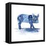 Cobalt Farm Animals II-Grace Popp-Framed Stretched Canvas