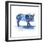 Cobalt Farm Animals II-Grace Popp-Framed Art Print