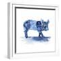 Cobalt Farm Animals II-Grace Popp-Framed Art Print