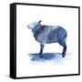 Cobalt Farm Animals III-Grace Popp-Framed Stretched Canvas