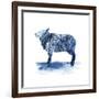 Cobalt Farm Animals III-Grace Popp-Framed Art Print