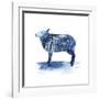 Cobalt Farm Animals III-Grace Popp-Framed Art Print