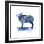 Cobalt Farm Animals III-Grace Popp-Framed Art Print