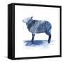 Cobalt Farm Animals III-Grace Popp-Framed Stretched Canvas