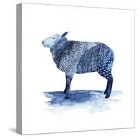 Cobalt Farm Animals III-Grace Popp-Stretched Canvas