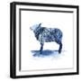 Cobalt Farm Animals III-Grace Popp-Framed Art Print