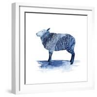 Cobalt Farm Animals III-Grace Popp-Framed Art Print