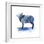 Cobalt Farm Animals III-Grace Popp-Framed Art Print