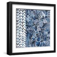 Cobalt Garden I-Chariklia Zarris-Framed Art Print