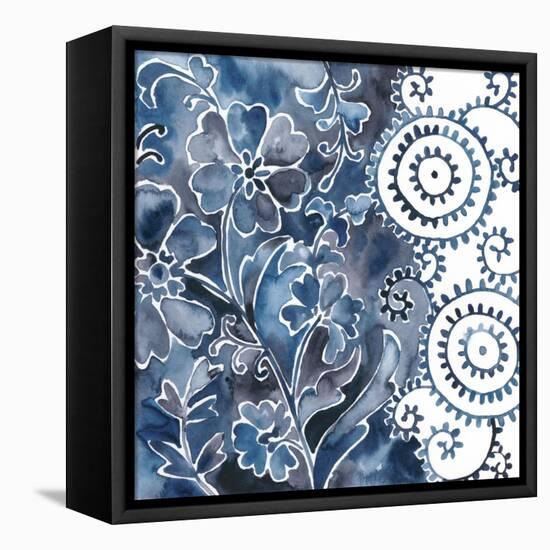 Cobalt Garden II-Chariklia Zarris-Framed Stretched Canvas