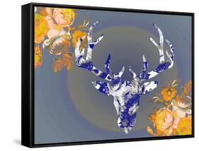 Cobalt Moose-Ricki Mountain-Framed Stretched Canvas