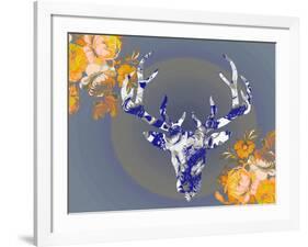 Cobalt Moose-Ricki Mountain-Framed Art Print