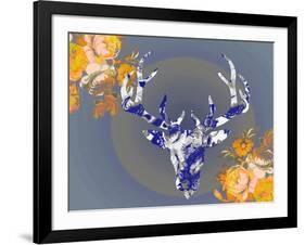 Cobalt Moose-Ricki Mountain-Framed Art Print