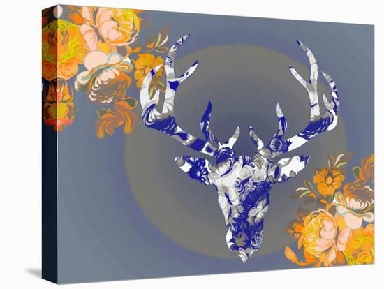 Cobalt Moose-Ricki Mountain-Stretched Canvas