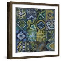 Cobalt Mosaic II-Douglas-Framed Giclee Print