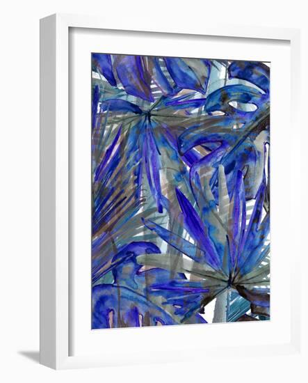 Cobalt Palm III-Ricki Mountain-Framed Art Print