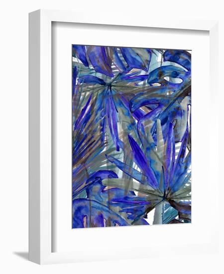 Cobalt Palm III-Ricki Mountain-Framed Art Print