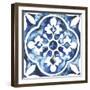 Cobalt Tile I-null-Framed Art Print