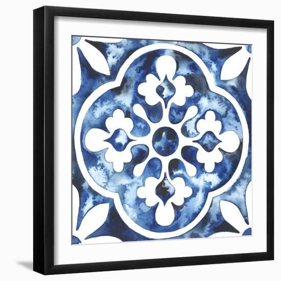 Cobalt Tile I-null-Framed Art Print