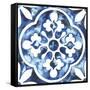 Cobalt Tile I-null-Framed Stretched Canvas