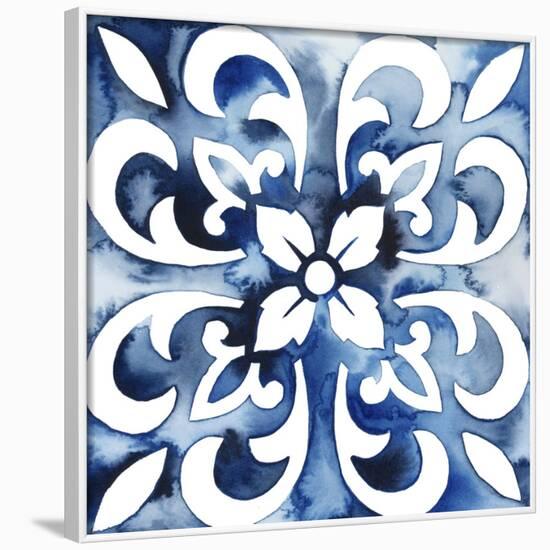 Cobalt Tile II-null-Framed Art Print