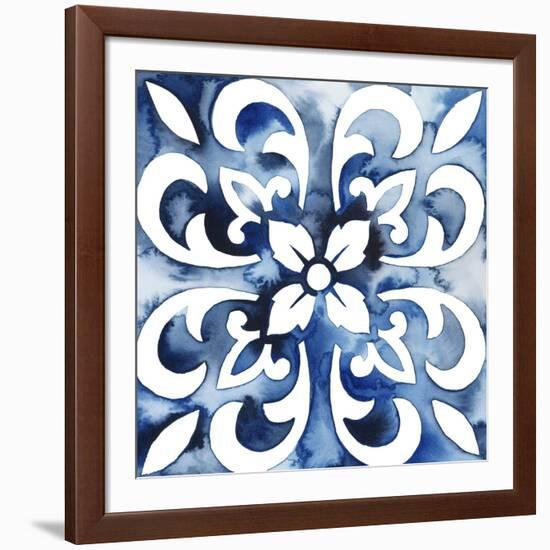 Cobalt Tile II-null-Framed Art Print