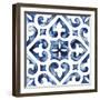 Cobalt Tile VI-null-Framed Art Print