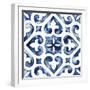 Cobalt Tile VI-null-Framed Art Print