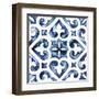 Cobalt Tile VI-null-Framed Art Print