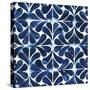 Cobalt Watercolor Tiles III-Grace Popp-Stretched Canvas