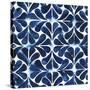 Cobalt Watercolor Tiles III-Grace Popp-Stretched Canvas