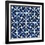 Cobalt Watercolor Tiles III-Grace Popp-Framed Art Print