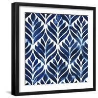 Cobalt Watercolor Tiles IV-Grace Popp-Framed Art Print