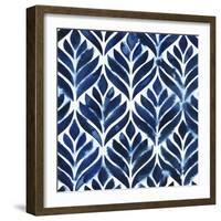 Cobalt Watercolor Tiles IV-Grace Popp-Framed Art Print