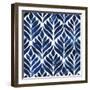 Cobalt Watercolor Tiles IV-Grace Popp-Framed Art Print