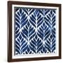 Cobalt Watercolor Tiles IV-Grace Popp-Framed Art Print