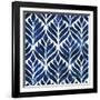 Cobalt Watercolor Tiles IV-Grace Popp-Framed Art Print