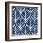 Cobalt Watercolor Tiles IV-Grace Popp-Framed Art Print