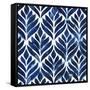 Cobalt Watercolor Tiles IV-Grace Popp-Framed Stretched Canvas