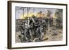 Cobb's and Kershaw's Confederate Troops Behind a Stone Wall Defending Fredericksburg, c.1862-null-Framed Giclee Print